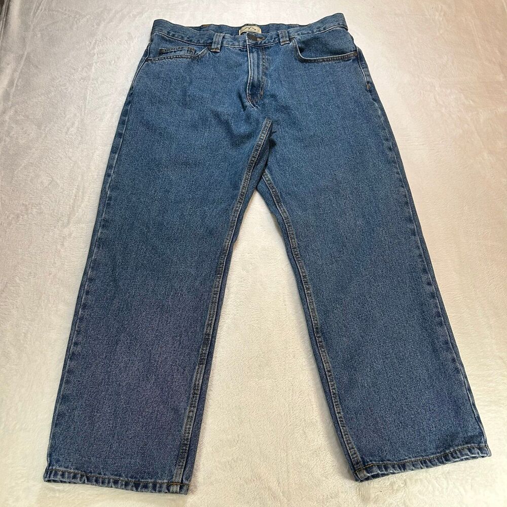 Blue Mountain Men's Jeans 36x30 Relaxed Fit Straight Leg Medium Wash Denim